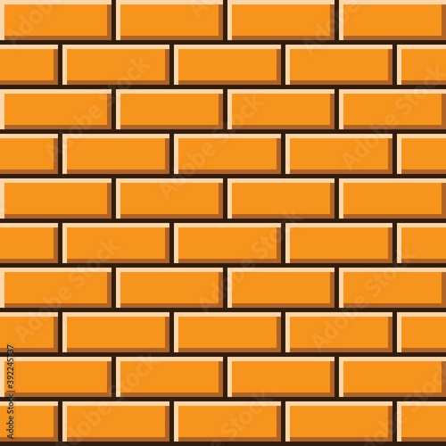 Orange brick texture pixel art. Vector picture.