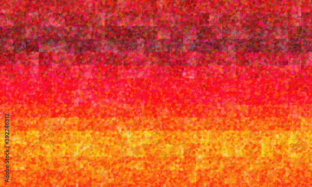 Red and orange impressionist pointilism background, digitally created.