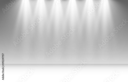 A bright light shining on a transparent background. Light rays emanating from a light source.