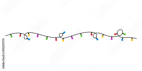 Christmas lights icon set background