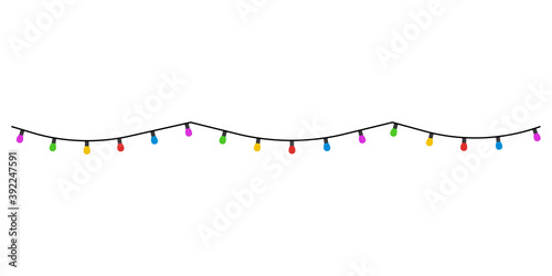 Christmas lights icon set background