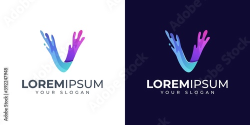 colorful letter v logo design inspiration