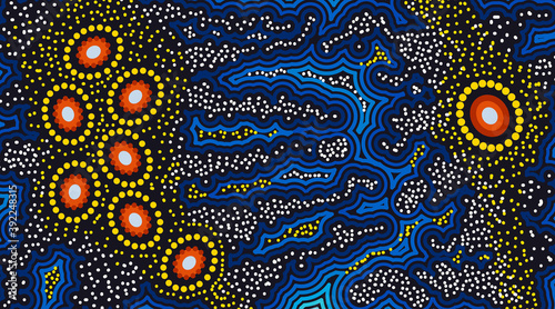 Vector background of aboriginal art dreaming