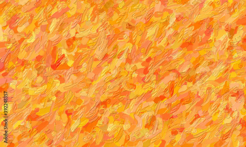Fotografia Brown, yellow and red large color variation impasto background, digitally created