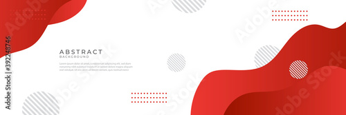 Modern liquid red abstract background. Red white fluid vector banner template for social media, web sites. Wavy shapes 