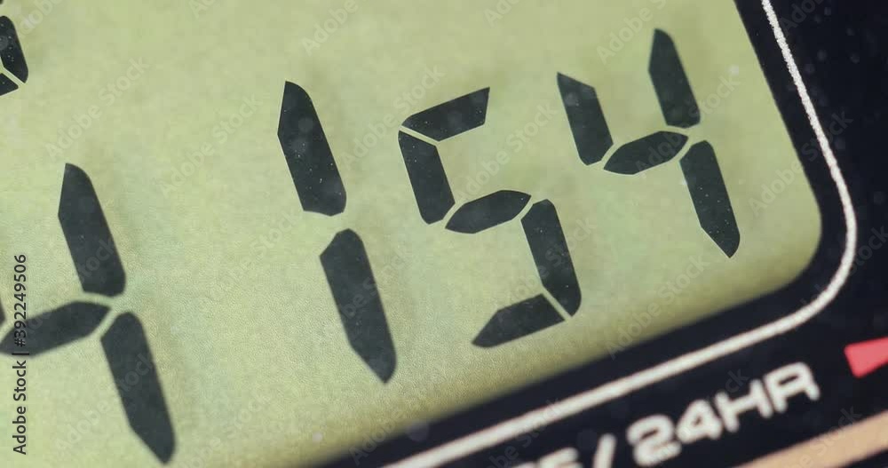 Time display of a digital watch liquid crystal 8 segment digits