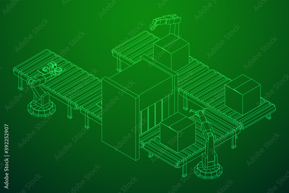 Fototapeta premium Robotic arm manufacture technology industry assembly mechanic hand