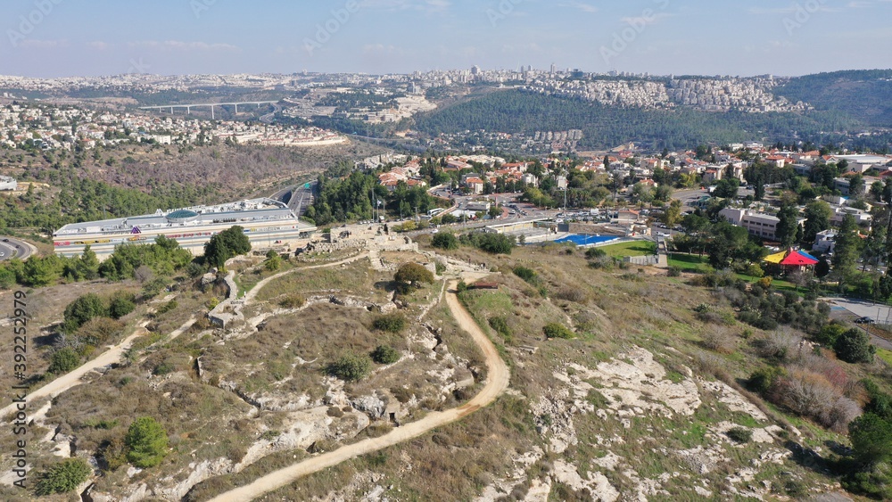 Castel National Park in Jerusalem, aerial view
Drone view, november 2020, Israel 