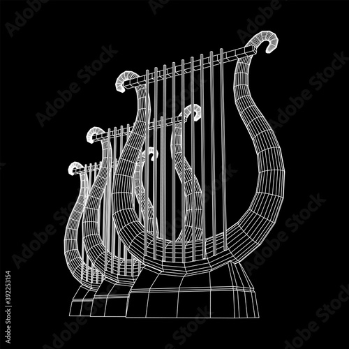 Ancient lyre or harp musical instrument