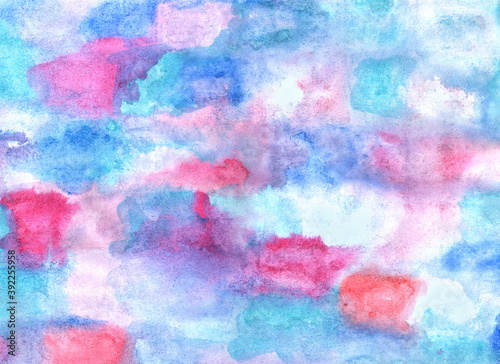 pink blue watercolor background with alternating blurred stains © ksenija1803z