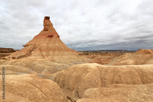 Desert landscape in Bardenas Reales of Navarra, Spain