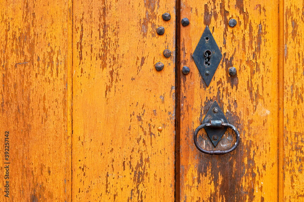 Ancient baroque door detail, Tiradentes, Minas Gerais, Brazil Ancient baroque door detail, Tiradentes, Minas Gerais, Brazil
