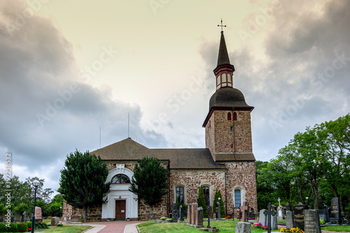 St. Olaf Cathedral in the old center of Yomal, Mariehamn Finland, built in memory of the Scandinavian sailors who died in storms and wars photo