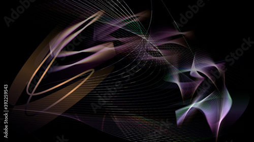 Abstract background with glowing lines. Free-form gradient and light abstract design.

