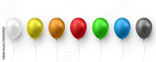 Realistic glossy color balloon. Balloons for birthday, holiday events, parties, weddings. Festival of romantic decorations. Vector illustration