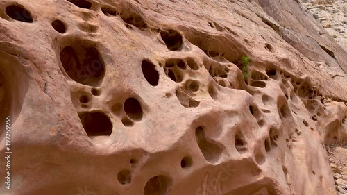 Eroded by water and wind cliffs in the canyon. Little Wild Horse Canyon. San Rafael Swell, Utah. photo