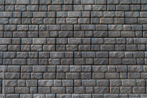 Gray retaining blocks forming a large wall wide view