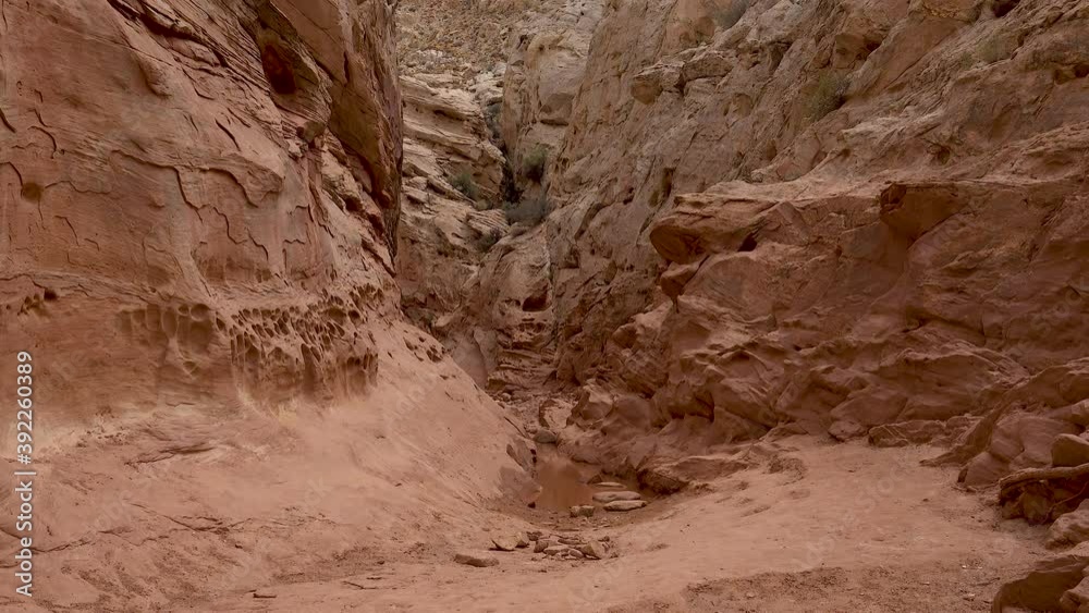 Eroded by water and wind cliffs in the canyon. Little Wild Horse Canyon. San Rafael Swell, Utah. Eroded by water and wind cliffs in the canyon. Little Wild Horse Canyon. San Rafael Swell, Utah.