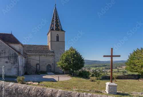 La Tour Du Meix - 09 04 2020: View of Saint-Christophe church photo