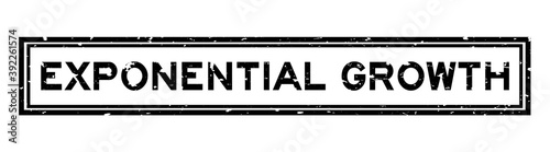 Grunge black exponential growth word square rubber seal stamp on white background