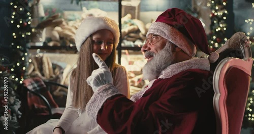 Wallpaper Mural Santa Claus giving gift to happy girl Torontodigital.ca