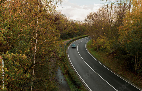 Bending road autumn Europe-2
