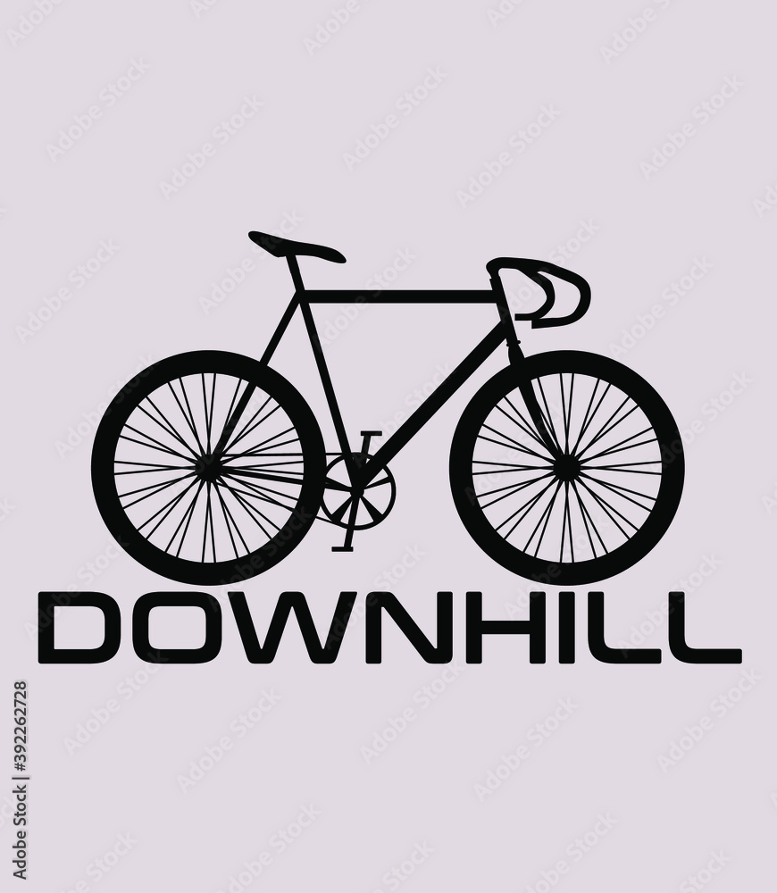 Mountain bike down hill style clothing illustration design for clothing poster and logo vector background