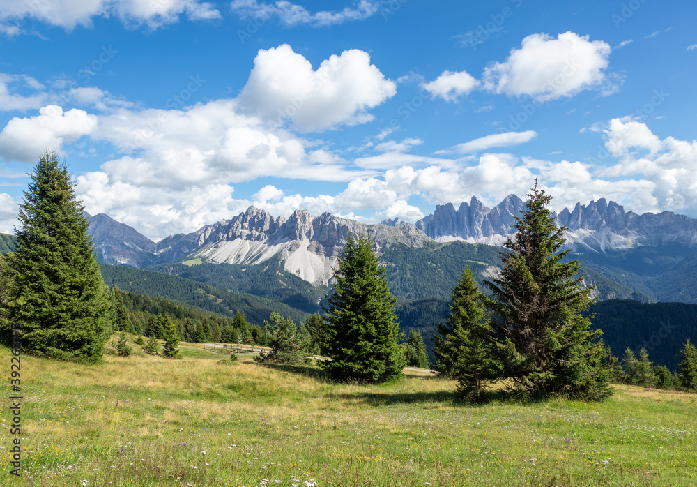 Landscape panorama of Seiser Alm in South Tyrol, Italy