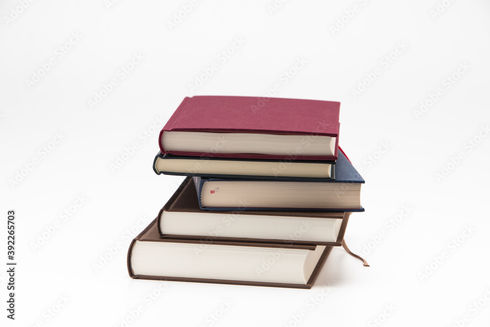 Stack of books pile on white background Stack of books pile on white background