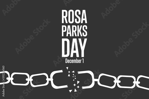 Rosa Parks Day. Holiday concept. Template for background, banner, card, poster with text inscription. Vector EPS10 illustration.