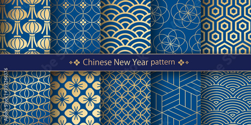春節、中秋節、中国、中華、旧正月、正月、和柄素材、伝統模様、パターン、セット、和柄	
