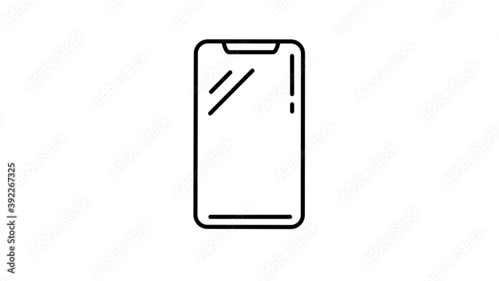 Mobile Phone line icon on the Alpha Channel Mobile Phone line icon on the Alpha Channel