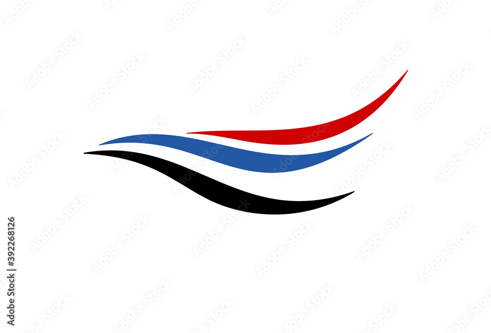 Colored flat logo design of wave Colored flat logo design of wave