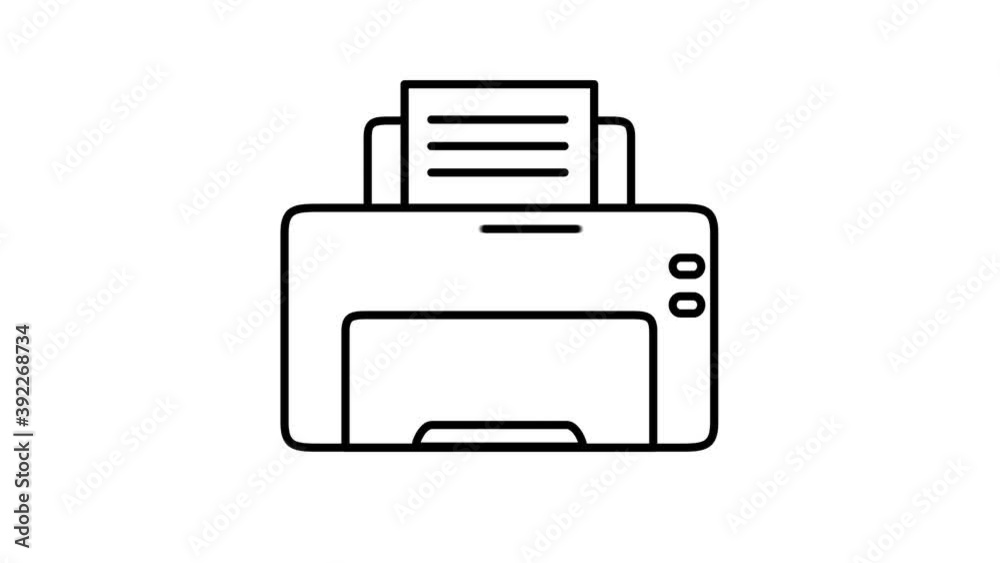 Printer line icon on the Alpha Channel Printer line icon on the Alpha Channel