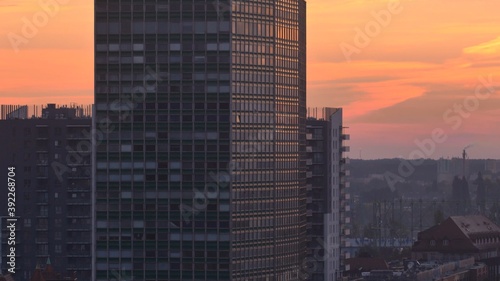 High Rise Office Buildings Cityscape in Gdansk at Sunrise © maradek