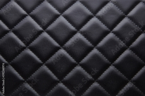 Leather grid black rhombus texture background for decor  © Selma Ristois