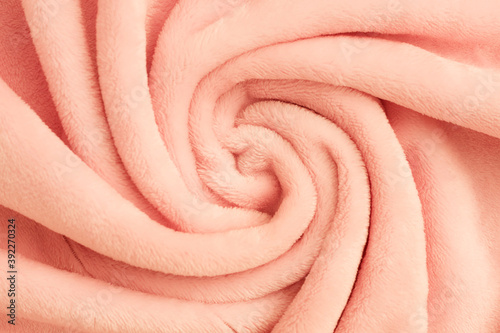 peach fleece fabric close up texture