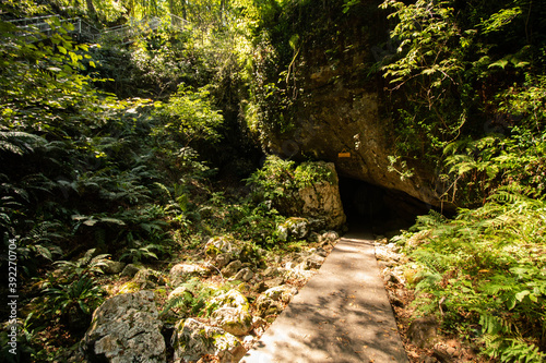 entrance to the cave in the rock