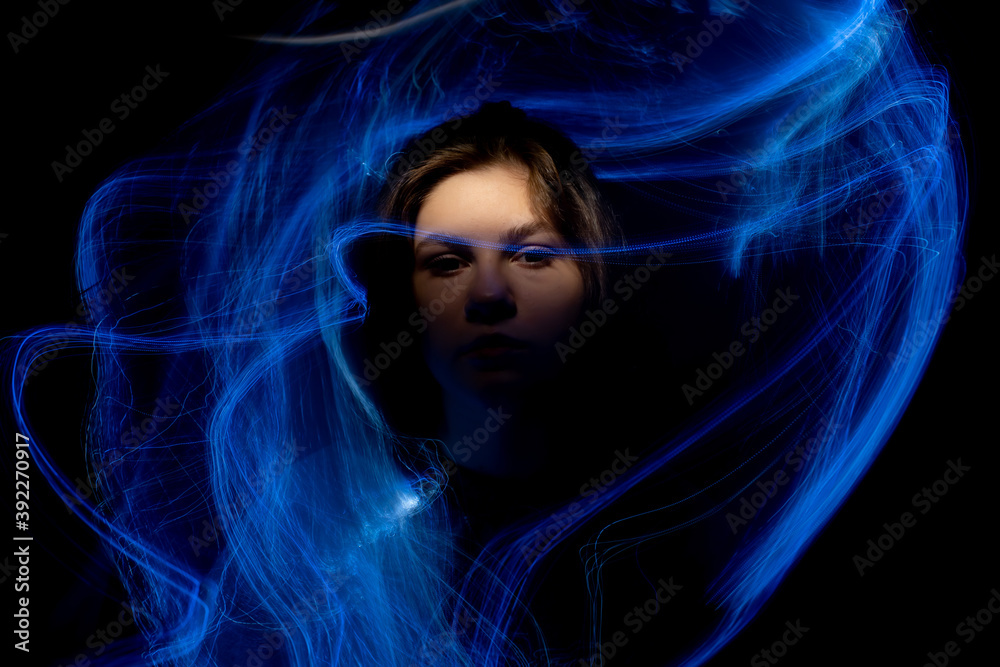 light painting portrait, new art direction, long exposure , light drawing at long exposure light painting portrait, new art direction, long exposure , light drawing at long exposure