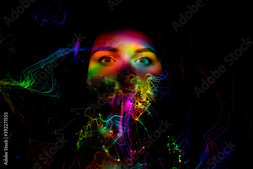 light painting portrait  new art direction  long exposure   light drawing at long exposure