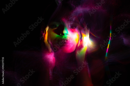 light painting portrait, new art direction, long exposure , light drawing at long exposure © SergeyKatyshkin