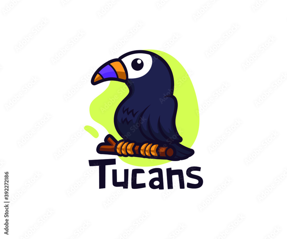 Obraz premium toucans cartoon logo vector design illustration
