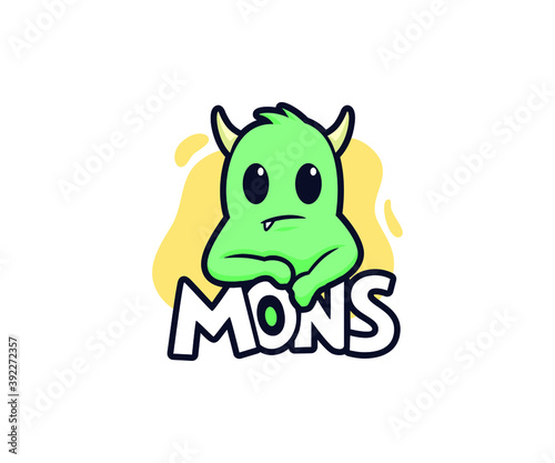Monster cartoon logo vector design illustration
