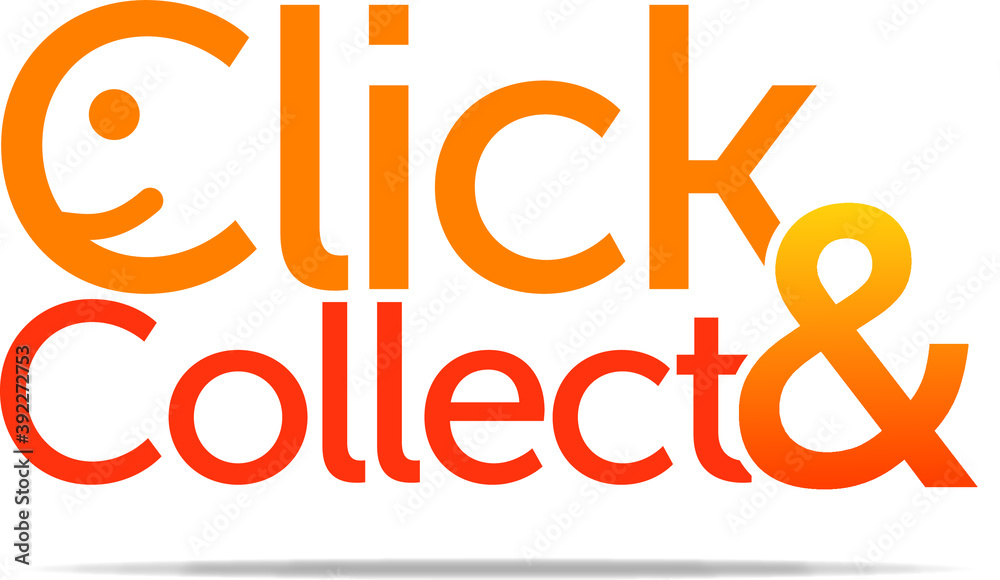 Click & collect vecteur logo - click and collect vector - clic and collect clicque et collecte logo