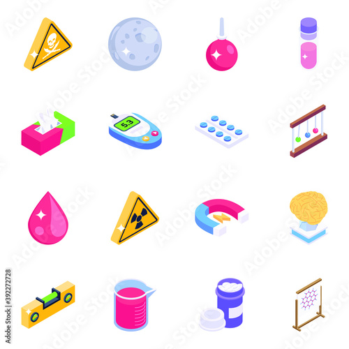 
Collection of Isometric Science Icons Pack
