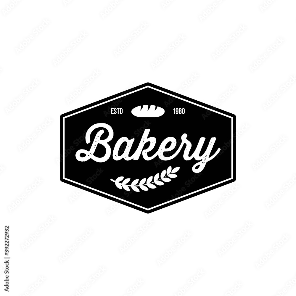 Bakery logo template, vector illustration. Bakery shop emblem, vintage retro style Bakery logo template, vector illustration. Bakery shop emblem, vintage retro style