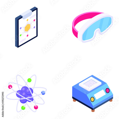  Collection of Isometric Science Icons Pack 