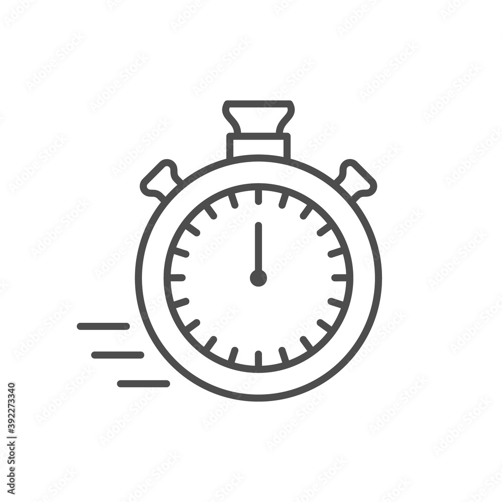 Stopwatch line icon or time concept Stopwatch line icon or time concept