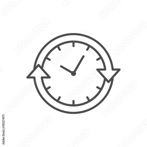 Round the clock line outline icon