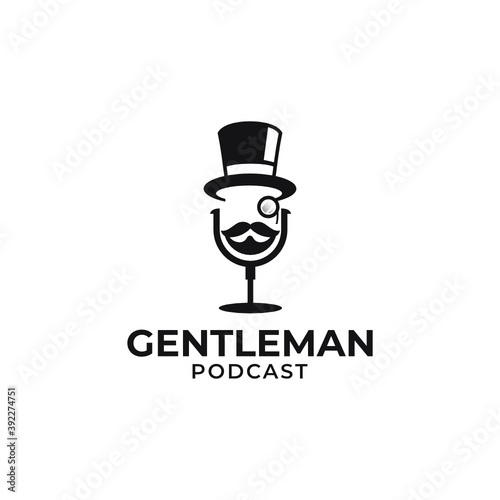 Gentleman podcast logo design template